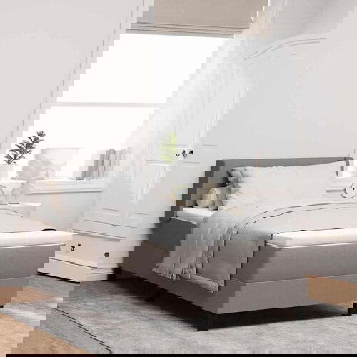  Boxspring krevet s madracem s madracem Sivo-smeđa 90 x 190 cm Cijene