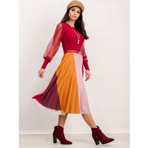 Fashion Hunters Blouse in wine RUE PARIS with mesh sleeves Slike