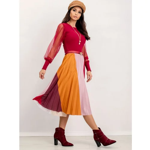 Fashion Hunters Blouse in wine RUE PARIS with mesh sleeves