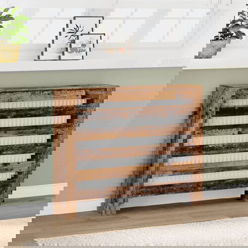 VidaXL Pokrov za radijator boja staro drvo 104x20x82 cm drveni Slike