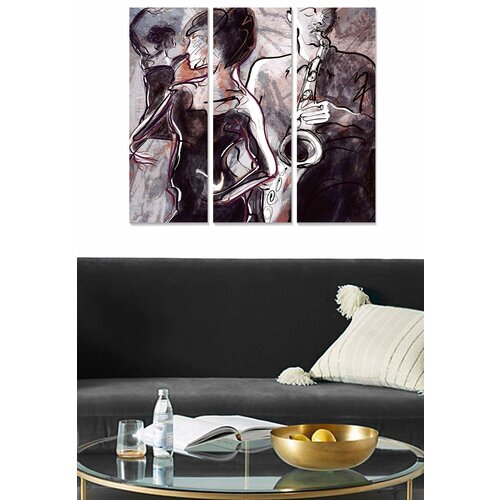 Wallity MDF119307076 multicolor decorative mdf painting (3 pieces) Cene
