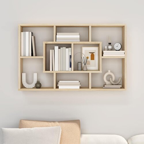  Zidna polica boja hrasta sonome 85x16x52,5 cm konstruirano drvo Slike