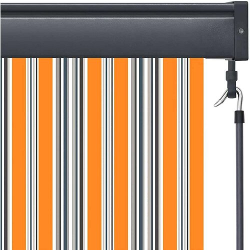 VidaXL Vanjska Roleta Prugasti Žuta i plava 180 x 250 cm tkanina Slike