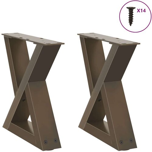  Noge za mizo za kavo 2 kosa Naravno jeklo 40x(30-31,3) cm Jeklo Slike
