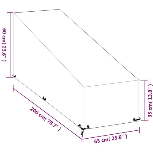  Navlaka za ležaljku s 12 u&amp;scaron;ica 200x65x35/60 cm od polietilena Slike