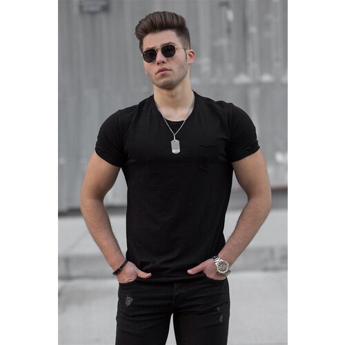 Madmext Pocket Detail Black Men&amp;#039;s T-Shirt 4493 Slike