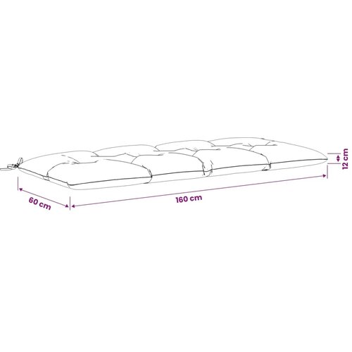  Jastučići za klupe VIANEN 2 kom. 100% poliester Antracit - Antracit 160 x 60 x 12 cm Slike