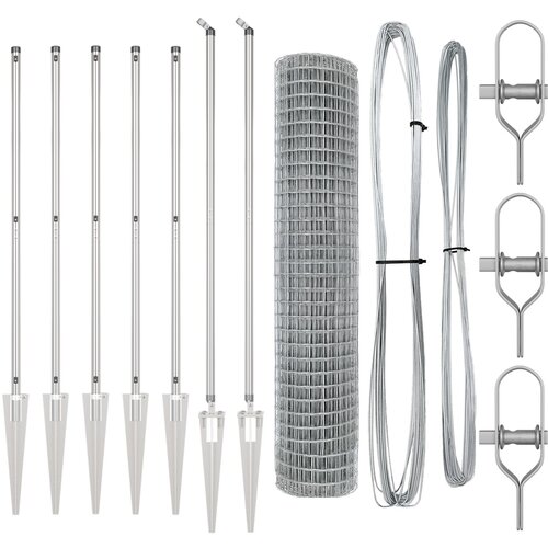 vidaXL Evropska ograja z 7 končnimi stolpi 1.5x10 m Galvanizirano jeklo Cene