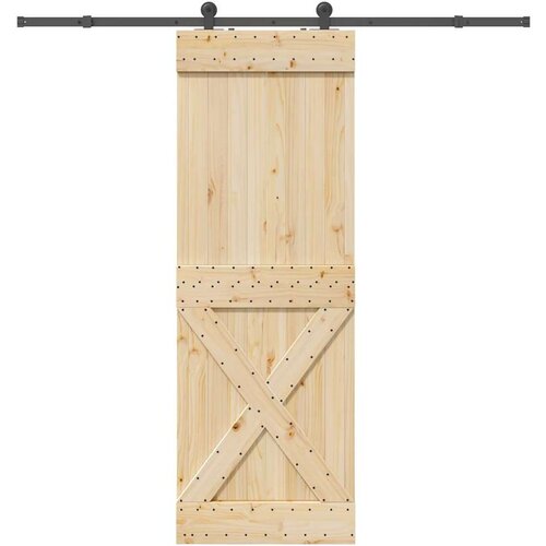 vidaXL Klizna vrata s priborom za montažu 80 x 210 cm masivna borovina Cene