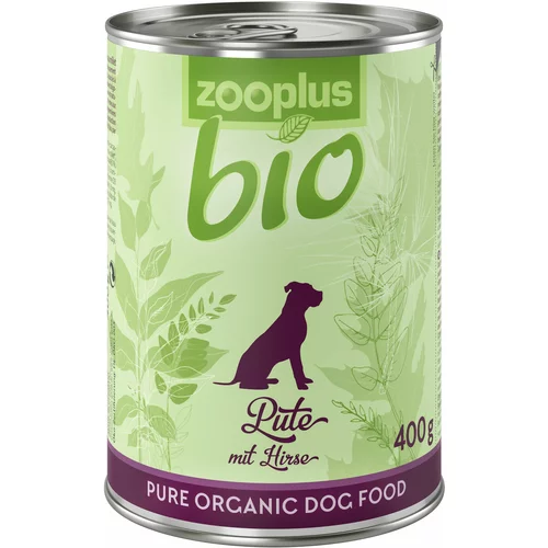 zooplus Varčno pakiranje Bio 24 x 400 g - Bio-puran z bio-bučo & bio-bučkami