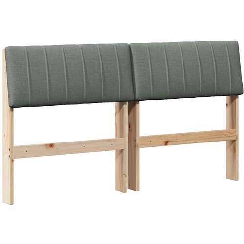 vidaXL Tapecirano vzglavje Temno siva 140 cm Masivno borovo les, (5000109194) Cene