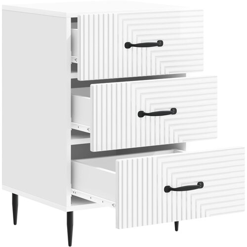  Noćni ormar s ladicama Bijela visokog sjaja 43 x 41 x 66,5 cm Slike