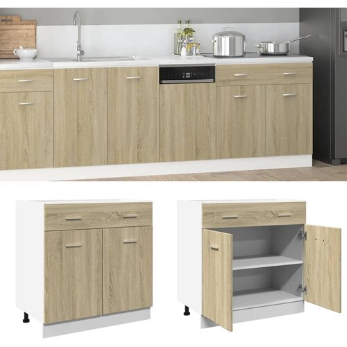 Ormarić s donjim ladicama "Lyon" Sonoma hrast 80x46x81,5 cm Konstruirano drvo Cene