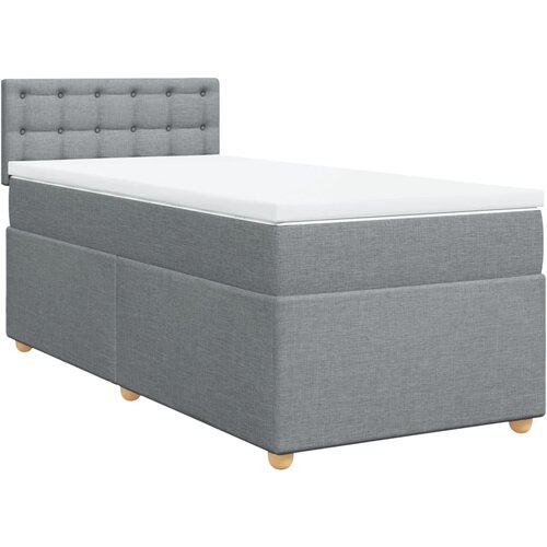 Maison Chic Box spring postelja - Vzmetna postelja z vzmetnico svetlo siva 90x190 cm blago SL10204, (21902772) Slike