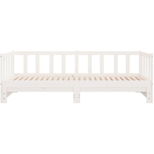  Dnevni ležaj na izvlačenje bijeli 2x(90x200)cm masivna borovina Slike