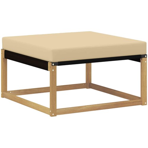  Set vanjskih sofa 8 kom. Bijela i bež Čvrsto drvo akacije 406 x 247,5 x 73 cm Slike