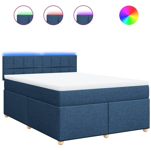 vidaXL Krevet s oprugama i madracem plavi 140 x 190 cm od tkanine Cijene