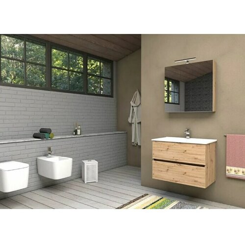  Podumivalniška omarica z umivalnikom Harmony 75 (75 cm, hrast) Cene