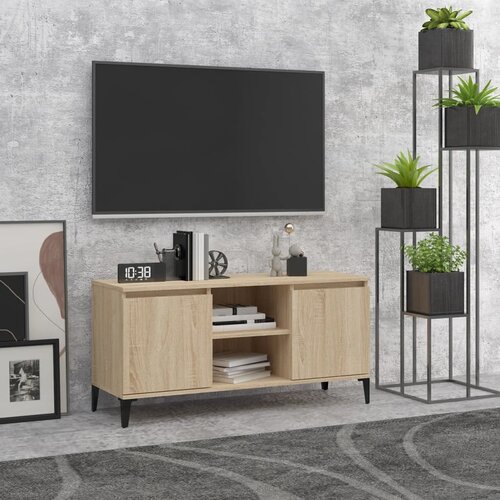 VidaXL TV omarica s kovinskimi nogami sonoma hrast 103,5x35x50 cm, (20912906) Slike