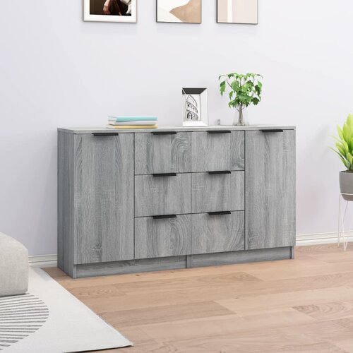 The Living Store Komoda 2 kosa siva sonoma 60x30x70 cm konstruiran les - Komoda, (21661953) Slike