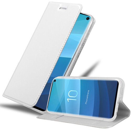 Cadorabo Ohi&scaron;je, združljivo z Samsung Galaxy S10 4G v klasično srebrno - Za&scaron;čitni ovitek z magnetnim zapiranjem, stoječo funkcijo in režo za kartice, (20551941) Cene