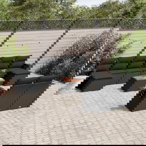 vidaXL 10-dijelni set vrtnih sofa s jastucima crni od poliratana Cijene