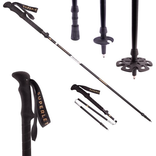 Klarfit Burgos TX Elite, treking palice, 100% ugljik, sklopivi, 100-130 cm Slike