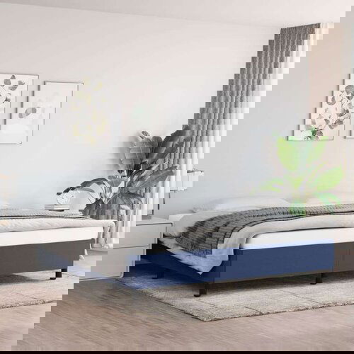  Posteljni okvir modra 200x200 cm blago, (20684222) Slike