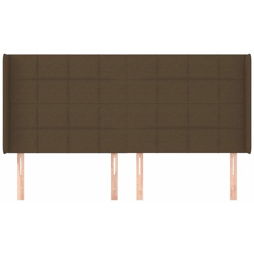  Uzglavlje s u&amp;scaron;ima tamnosmeđe 163x16x118/128 cm od tkanine Slike