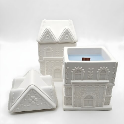 Svijeća Srednja Kućica - Bijela / Pamuk KP39862 Slike