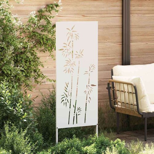 VidaXL Privatnost u vrtu Bijelo 50 x 140 cm Hladno valjana čelična Slike