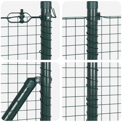vidaXL Set Ogradnih Stupova Set od 2 Zelena Čelik s Prahom 10 x 1 m Cijene