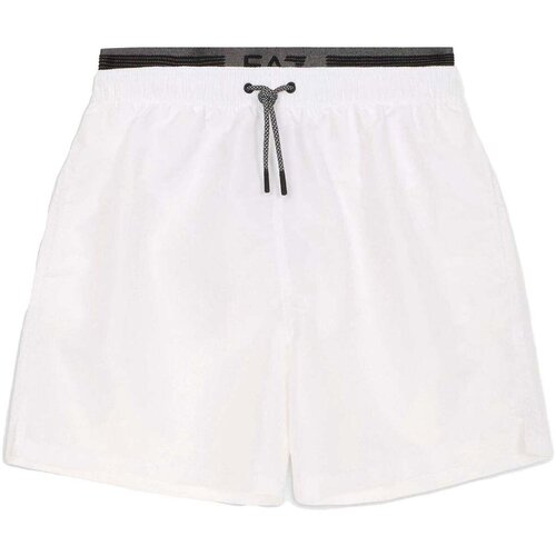 Ea7 Emporio Armani Double Waistband Swim Shorts White Bijela Slike