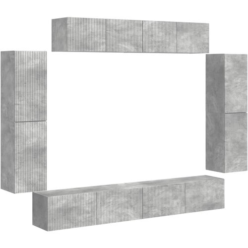 vidaXL TV omarica 8 pcs Betonsko siva, (5000132639) Cene