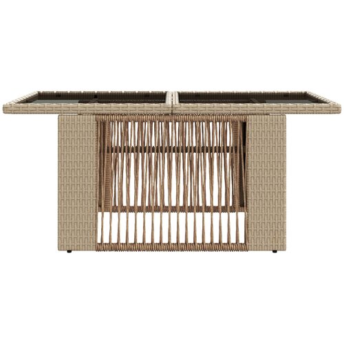  Stol za vrt 100 x 55 x 37 cm PE Rattan i Staklo Slike