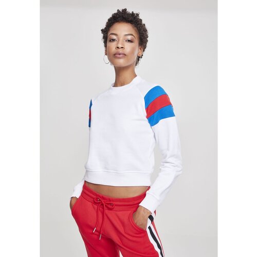 Urban Classics Ladies Sleeve Stripe Crew white/brightblue/firered Cene