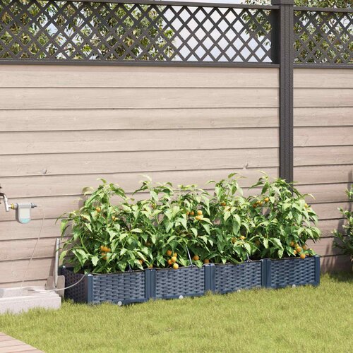  Vrtna saksija 4 pcs Sivi 160 x 40 x 22 cm Plastika Cene