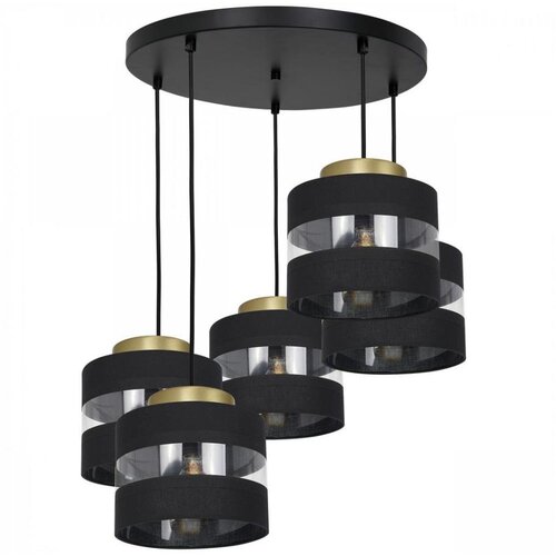  Luster na sajli HAVARD 5xE27/60W/230V crna/mesing okrugao Cene