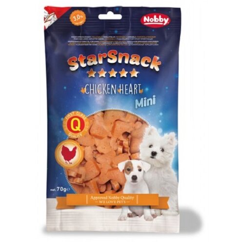 Nobby starsnack mini mehki piščančji prigrizki, srčki – 70 g Cene