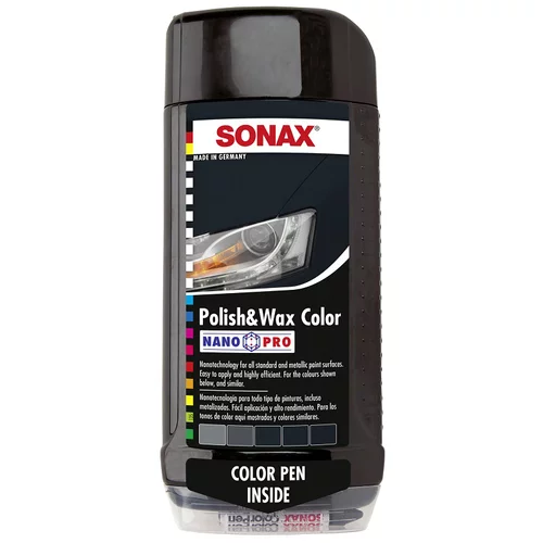Sonax barvna politura in vosek sonax nanopro (500 ml, črne barve)