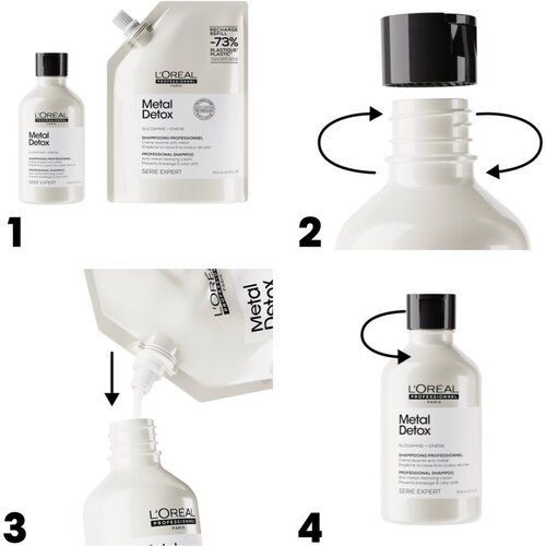 L&amp;acute;Or&amp;eacute;al Paris Serie Expert Metal Detox globinsko čistilni &amp;scaron;ampon za barvane in po&amp;scaron;kodovane lase 500 ml Slike