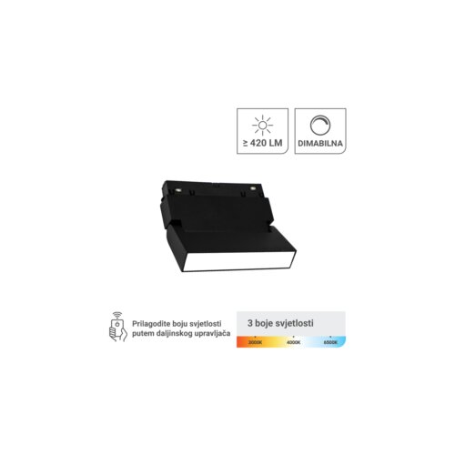  LED magnetna svjetiljka Green Tech 6W, 3CCT, IP20, OSRAM LED, crna boja Cene