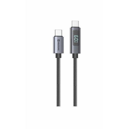 Swissten kabel LED indikator, USB-C/USB-C 1,5 m, 60W, tekstilni crni Cijene