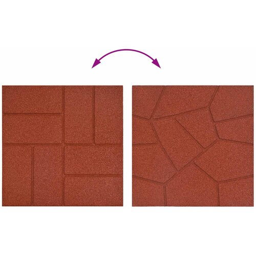  Kamen za hodanje 6 pcs Crvena 40,5 x 40,5 x 2 cm Guma Slike