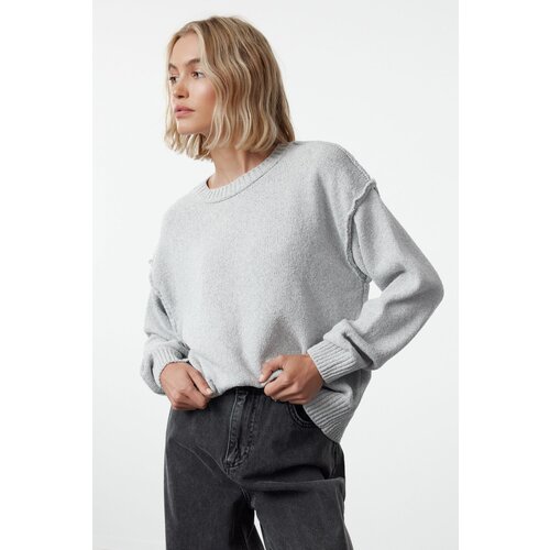 Trendyol Gray More Sustainable Basic Knitwear Sweater Cene