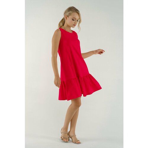 armonika Women's Red Sleeveless Skirt Ruffled Dress Slike