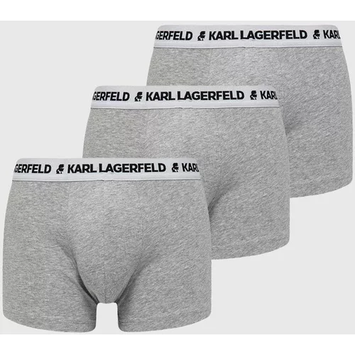 Karl Lagerfeld Boksarice 3-pack moški, siva barva