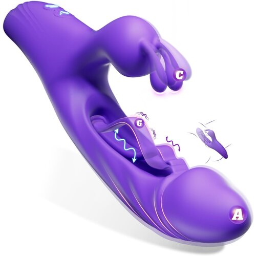 SuperLove Innovative Rubbing Rabbit Vibrator Purple Slike