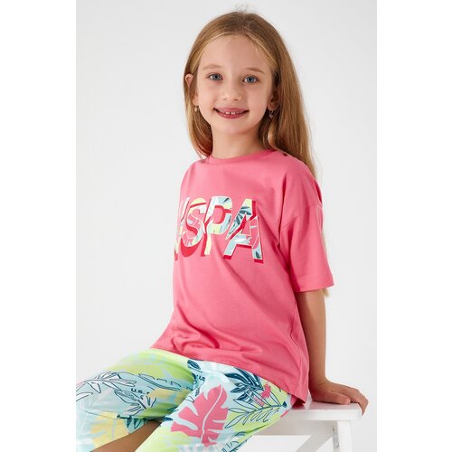 U.S. Polo Assn. komplet šorc i majica za devojčice US1413-G roze Slike