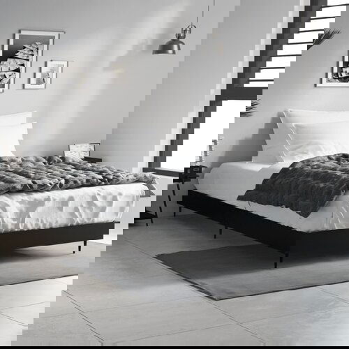 VidaXL Okvir za krevet crni 90x200 cm konstruirano drvo Slike